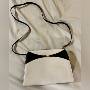 Vintage Bally Women's Shoulder Bag White/Blue 7”x9”x2.5”